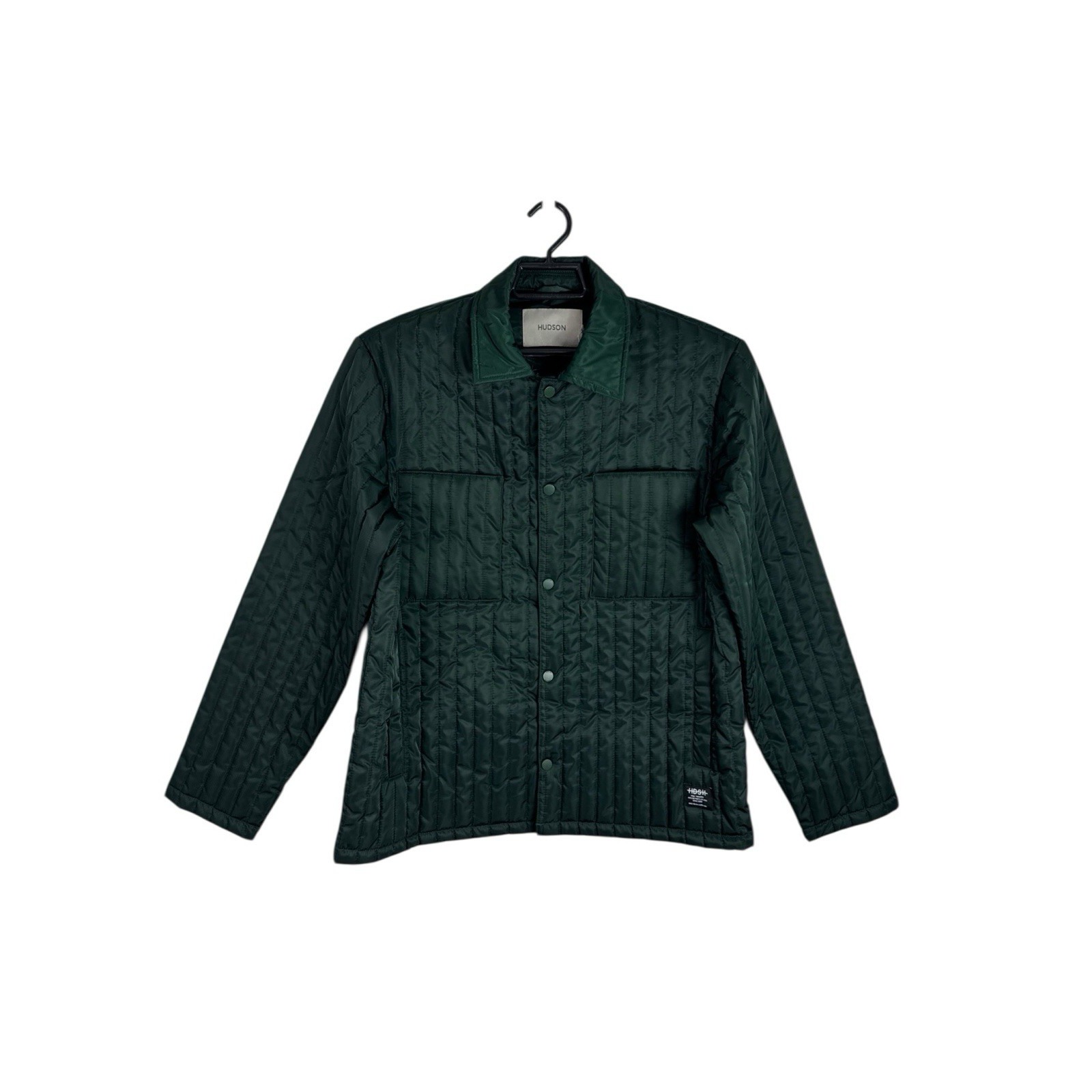 Hudson Men's L Vertical Quilted Snap Jacket Green Nwt — image 2 of 8